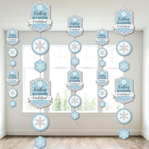 big dot of happiness winter wonderland – snowflake holiday party and winter wedding diy dangler backdrop – hanging vertical decorations – 30 pieces