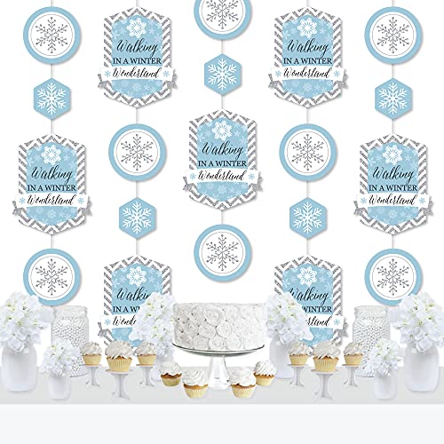 Big Dot of Happiness Winter Wonderland - Snowflake Holiday Party and Winter Wedding DIY Dangler Backdrop - Hanging Vertical Decorations - 30 Pieces