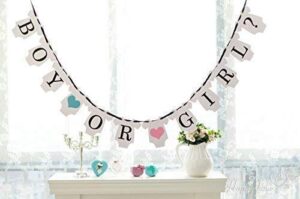 gender reveal party – baby shower decorations boy or girl bunting banner