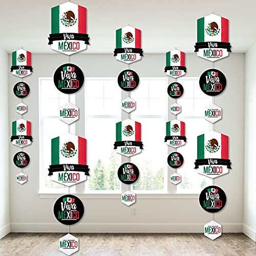 Big Dot of Happiness Viva Mexico - Mexican Independence Day Party DIY Dangler Backdrop - Hanging Vertical Decorations - 30 Pieces