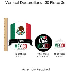 Big Dot of Happiness Viva Mexico - Mexican Independence Day Party DIY Dangler Backdrop - Hanging Vertical Decorations - 30 Pieces