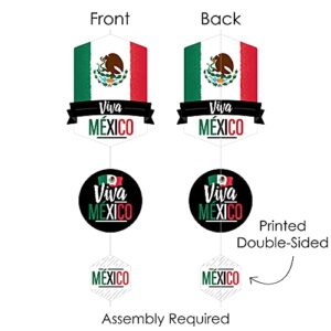 Big Dot of Happiness Viva Mexico - Mexican Independence Day Party DIY Dangler Backdrop - Hanging Vertical Decorations - 30 Pieces