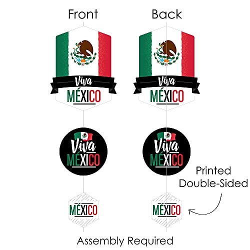 Big Dot of Happiness Viva Mexico - Mexican Independence Day Party DIY Dangler Backdrop - Hanging Vertical Decorations - 30 Pieces