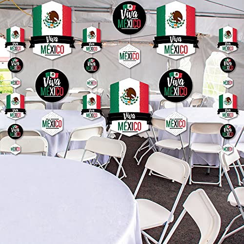 Big Dot of Happiness Viva Mexico - Mexican Independence Day Party DIY Dangler Backdrop - Hanging Vertical Decorations - 30 Pieces