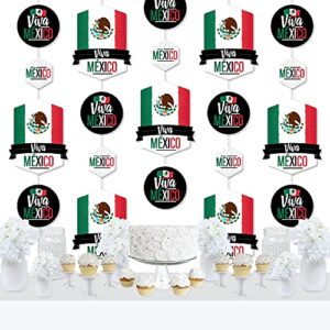 Big Dot of Happiness Viva Mexico - Mexican Independence Day Party DIY Dangler Backdrop - Hanging Vertical Decorations - 30 Pieces