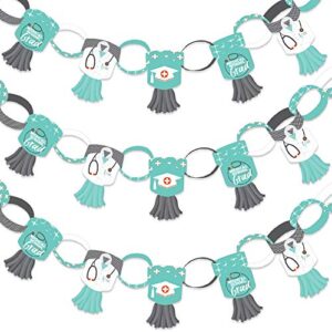 big dot of happiness medical school grad – 90 chain links and 30 paper tassels decoration kit – doctor graduation party paper chains garland – 21 feet