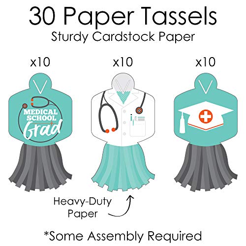 Big Dot of Happiness Medical School Grad - 90 Chain Links and 30 Paper Tassels Decoration Kit - Doctor Graduation Party Paper Chains Garland - 21 feet