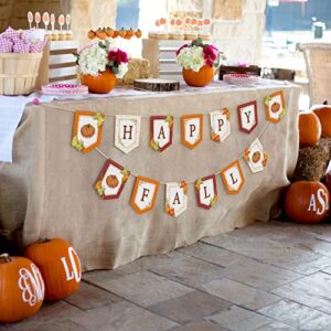 Happy Fall Banner Set for Autumn Party Decoration Fall Harvest Celebration Decor Thanksgiving Hanging Garland for Birthday Baby Shower Wedding Party Supplies