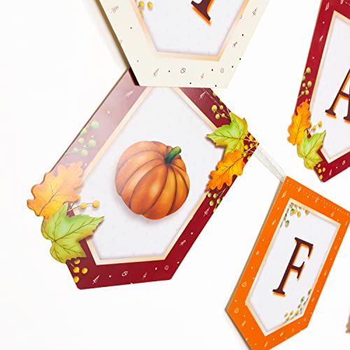 Happy Fall Banner Set for Autumn Party Decoration Fall Harvest Celebration Decor Thanksgiving Hanging Garland for Birthday Baby Shower Wedding Party Supplies