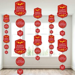 big dot of happiness chinese new year – lunar new year diy dangler backdrop – hanging vertical decorations – 30 pieces