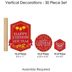 Big Dot of Happiness Chinese New Year - Lunar New Year DIY Dangler Backdrop - Hanging Vertical Decorations - 30 Pieces