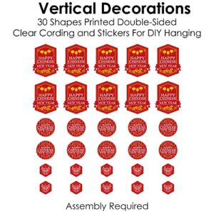 Big Dot of Happiness Chinese New Year - Lunar New Year DIY Dangler Backdrop - Hanging Vertical Decorations - 30 Pieces