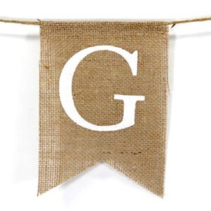 Andaz Press Real Burlap Fabric Pennant Hanging Banner Gifts, Pre-Strung, No Assembly Required, 1-Set