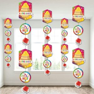 big dot of happiness holi hai – festival of colors party diy dangler backdrop – hanging vertical decorations – 30 pieces