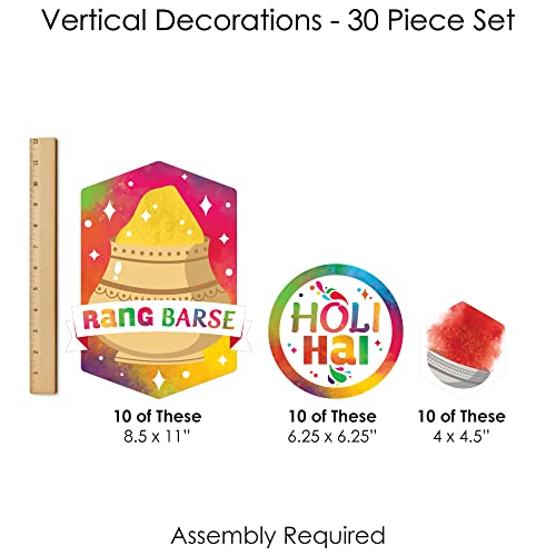 Big Dot of Happiness Holi Hai - Festival of Colors Party DIY Dangler Backdrop - Hanging Vertical Decorations - 30 Pieces