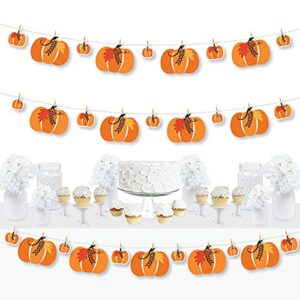 big dot of happiness fall pumpkin – halloween or thanksgiving party diy decorations – clothespin garland banner – 44 pieces