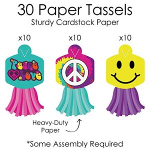 Big Dot of Happiness 60’s Hippie - 90 Chain Links and 30 Paper Tassels Decoration Kit - 1960s Groovy Party Paper Chains Garland - 21 feet