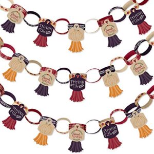 big dot of happiness friends thanksgiving feast – 90 chain links and 30 paper tassels decoration kit – friendsgiving party paper chains garland – 21 feet