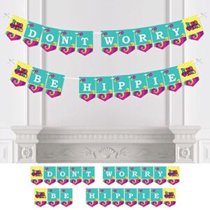 60’s hippie – 1960s party bunting banner – groovy party decorations – don’t worry, be hippie