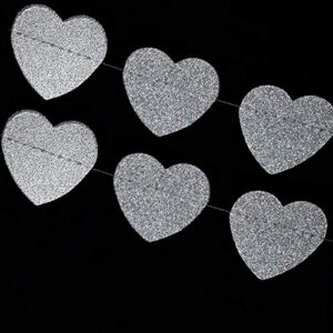 paperlanternstore.com silver glitter heart shaped paper garland banner (10ft)