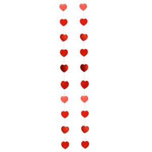 gadpiparty 2 sets red heart paper garland love heart banner garland wedding love hanging garlands anniversary streamer banner for valentines day hanging decorations