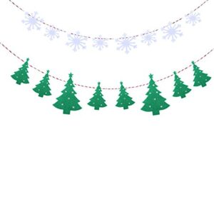 tinksky 2pcs snowflake and christmas tree fabric party bunting banners christmas garlands xmas decoration supplies 3 meters