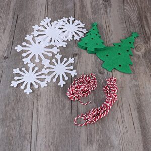 Tinksky 2pcs Snowflake and Christmas Tree Fabric Party Bunting Banners Christmas Garlands Xmas Decoration Supplies 3 Meters