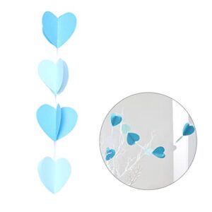 Abaodam 3pcs Dark for Light Banner Party Shape Festival Hanging Decoration Bunting Birthday Heart Blue Streamers Wall Supplies Wedding Event Ornaments Paper Blue+ M Love Garland