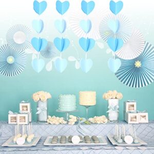 Abaodam 3pcs Dark for Light Banner Party Shape Festival Hanging Decoration Bunting Birthday Heart Blue Streamers Wall Supplies Wedding Event Ornaments Paper Blue+ M Love Garland