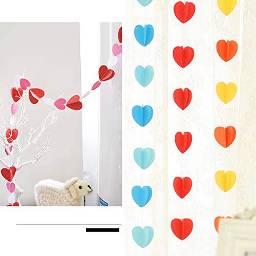 Abaodam 3pcs Dark for Light Banner Party Shape Festival Hanging Decoration Bunting Birthday Heart Blue Streamers Wall Supplies Wedding Event Ornaments Paper Blue+ M Love Garland