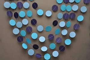 paper garland, party decor, circles paper garland blue, light, medium and marine, birthday party, children’s room, nursery, photo props