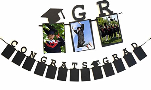 Alemon New Congrats Grad Photo Banner Sign,2020 Graduation Party Supplies Favor Decor