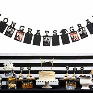 Alemon New Congrats Grad Photo Banner Sign,2020 Graduation Party Supplies Favor Decor