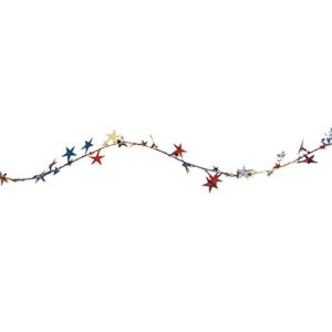 amscan red white and blue prismatic stars wire garland 18ft