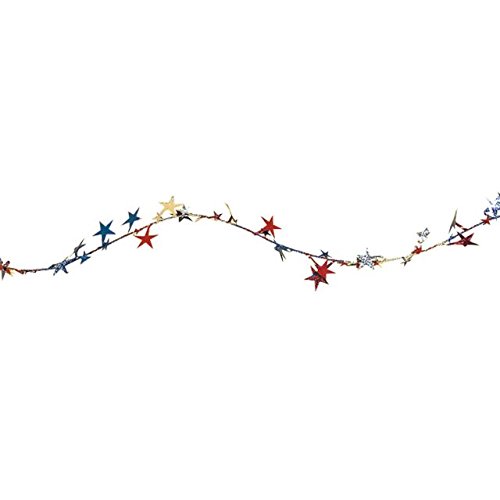 Amscan Red White and Blue Prismatic Stars Wire Garland 18ft