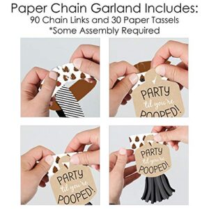 Big Dot of Happiness Party ’Til You’re Pooped - 90 Chain Links and 30 Paper Tassels Decoration Kit - Poop Emoji Party Paper Chains Garland - 21 feet