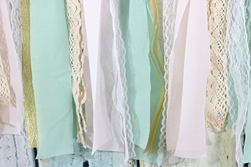 Lace Tassel Garland Fabric Garland Rag Tie Garland Shabby Chic Blush Banner Wedding Backdrop Wedding Decor Baby Shower Party Decor Home Decor Wall Hanging Boho Decor Fall Decor Birthday Banner