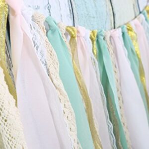 Lace Tassel Garland Fabric Garland Rag Tie Garland Shabby Chic Blush Banner Wedding Backdrop Wedding Decor Baby Shower Party Decor Home Decor Wall Hanging Boho Decor Fall Decor Birthday Banner