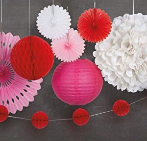 Unique Industries 7ft Red Honeycomb Ball Garland (63373)