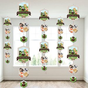 big dot of happiness woodland creatures – baby shower or birthday party diy dangler backdrop – hanging vertical decorations – 30 pieces