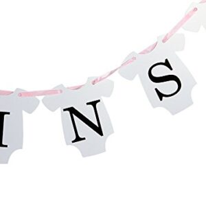 INNORU(TM) It is Twins Banner -Baby Shower, Gender Reveal, Baby Girl's 1st 2nd 3rd Birthday Banner Party Decorations