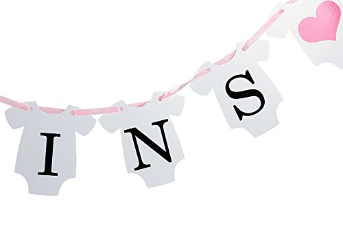 INNORU(TM) It is Twins Banner -Baby Shower, Gender Reveal, Baby Girl's 1st 2nd 3rd Birthday Banner Party Decorations