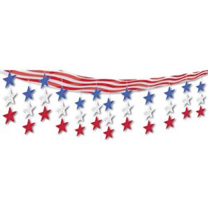 stars & stripes ceiling decor (red, white, blue) party accessory (1 count) (1/pkg)