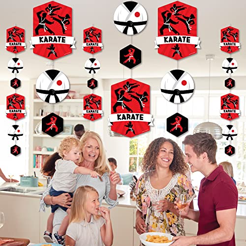 Big Dot of Happiness Karate Master - Martial Arts Birthday Party DIY Dangler Backdrop - Hanging Vertical Decorations - 30 Pieces