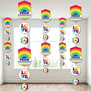 big dot of happiness love is love – gay pride – lgbtq rainbow party diy dangler backdrop – hanging vertical decorations – 30 pieces