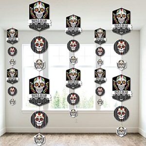 big dot of happiness day of the dead – halloween sugar skull party diy dangler backdrop – hanging vertical decorations – 30 pieces
