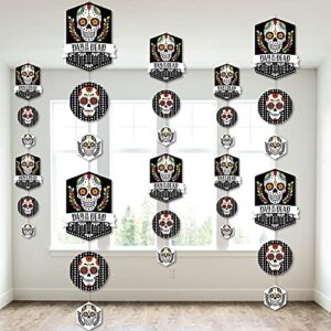 Big Dot of Happiness Day of the Dead - Halloween Sugar Skull Party DIY Dangler Backdrop - Hanging Vertical Decorations - 30 Pieces