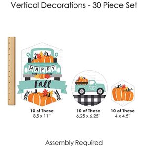 Big Dot of Happiness Happy Fall Truck - Harvest Pumpkin Party DIY Dangler Backdrop - Hanging Vertical Decorations - 30 Pieces