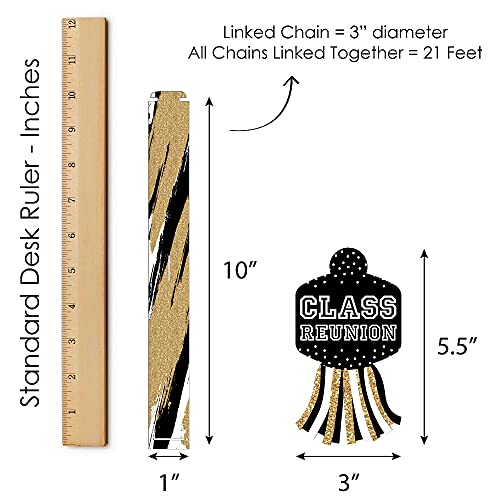 Big Dot of Happiness Reunited - 90 Chain Links and 30 Paper Tassels Decoration Kit - School Class Reunion Party Paper Chains Garland - 21 feet