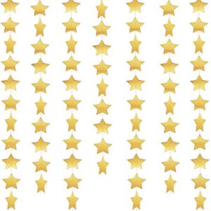 65ft/20 meters star paper garland bunting banner party birthday hanging decoration baby shower decor (gold)